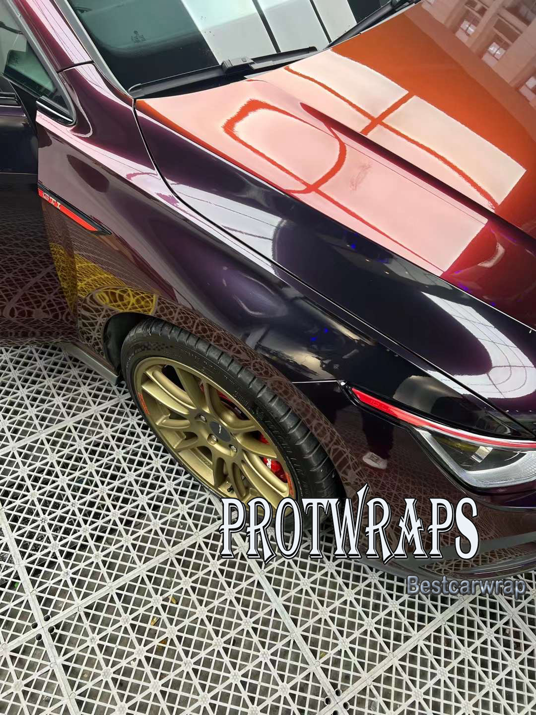 Premium HD Ultra Gloss Madeira Red Black Vinyl Wrap Sticker Whole Car Wrapping Covering Film With Air Release Initial Low Tack Glue Self Adhesive Foil