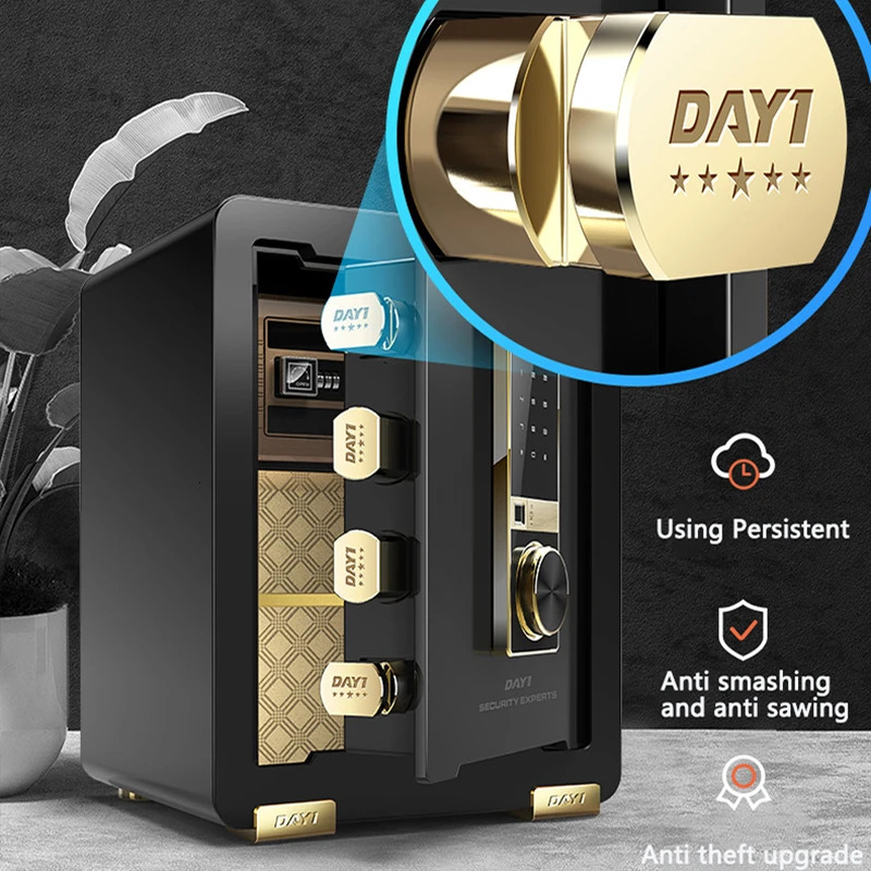 Electronic Safe Deposit Box Digital Password Fingerprint Safe Box Unlock For Store Money Jewelry Documents