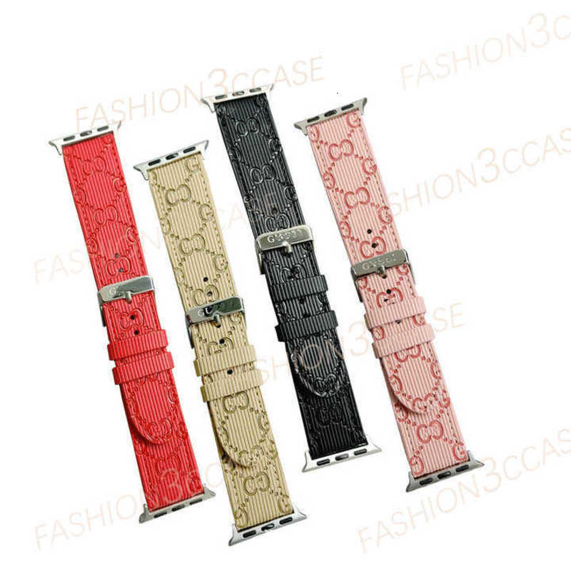 designer Smart Straps for apple watch bands iwatch 9 10 8 7 6 5 4 SE watch with trendy brand Apple watch strap luxury embossed clasp 45 42 38 40 44 49 MM 46MM