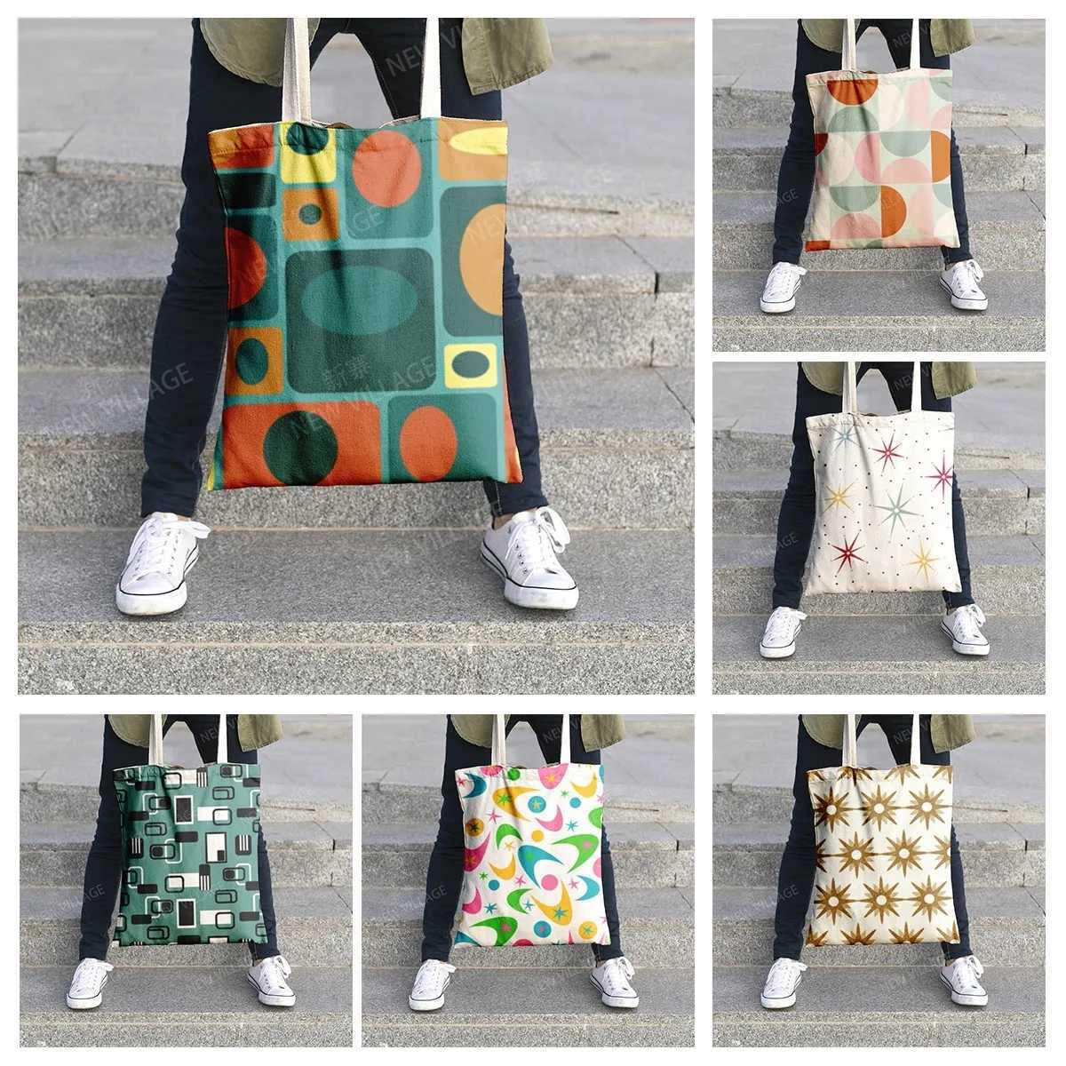 Canvas shoulder bag organization storage Handbags cosmetics travel Womens bag Shopping Fabric pouch nordic boho Customizable Z250224