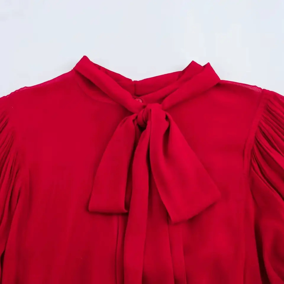 TRAFSHE Elegant Women Clothing Long Sleeve Bow Collar Office Lady Blouse Tops Women Korean Youth Womens Blouses 4786069 250224