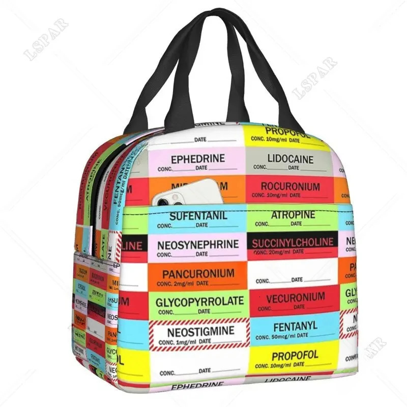 Enfermera En Apuros Doctor Nurse Thermal Insulated Lunch Bag Women Lunch Container for Work Storage Food Bento Box 250224