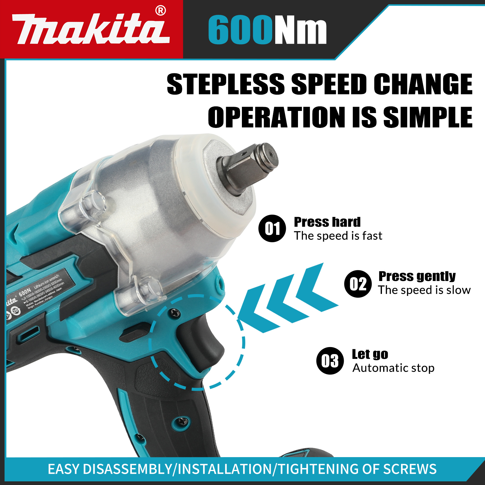 Durable Makita 600NM Single Purpose Handheld Tool for High Performance Applications(only tool)