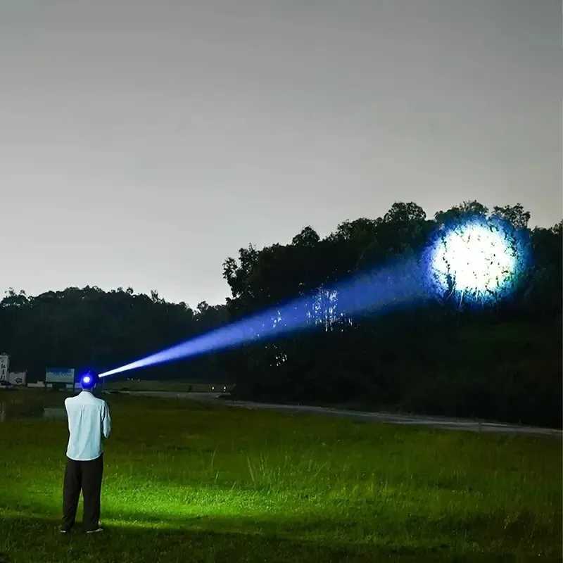 2024 Ultra Powerful LED Headlamp Super Bright Long Range Head Flashlight USB Rechargeable Head Torch Fishing Hunting Head Light X250225