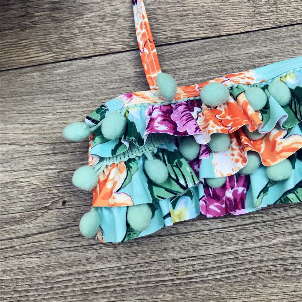 Girls Cute Floral Bikini Girl Two Piece Beachwear Child Split Swimwear Swimsuit Baby Bathing Suit For Kids Baby Girls Biquini X250224