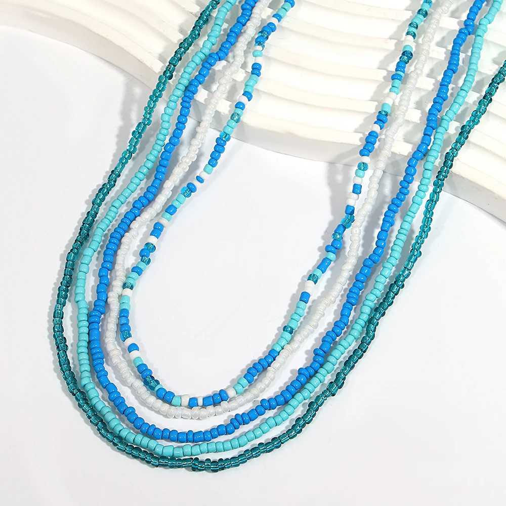 AENSOA Bohian Colorful Seed Beads Multi-layer Waist Chain Women Handmade Beaded Belly Chains Summer Beach Body JewelryXJ250224