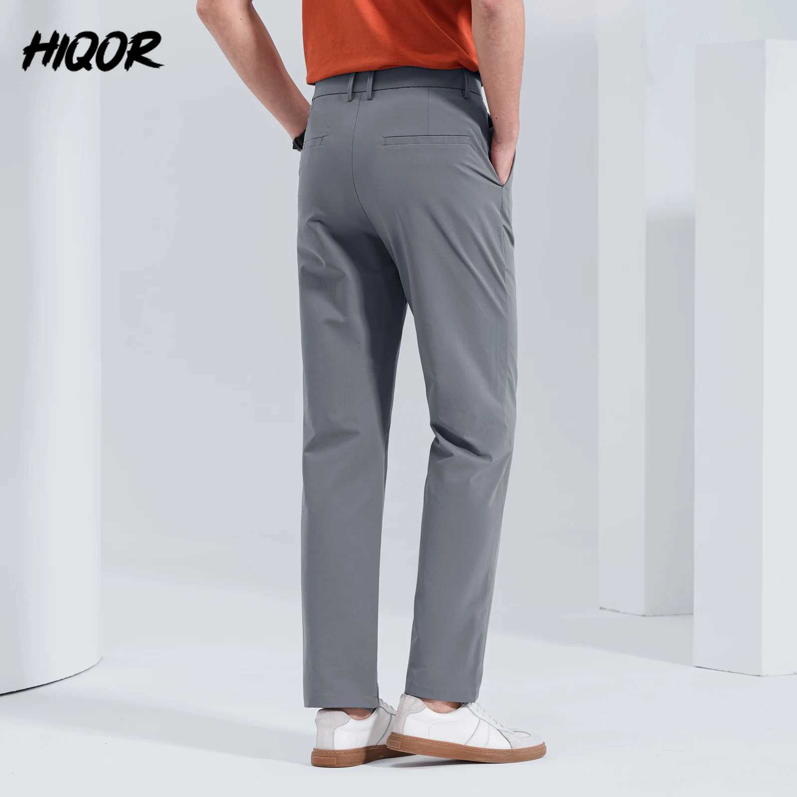 HIQOR Business Trousers For Men Spring Summer Casual Baggy Pants Men Fashion Suit Pants Men Plus Sizes Straight Pants Trousers W250225