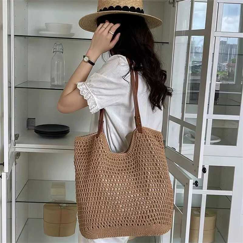 Original Handmade Summer Beach Purses Handbags Casual Hollow Straw Women Shoulder Bags