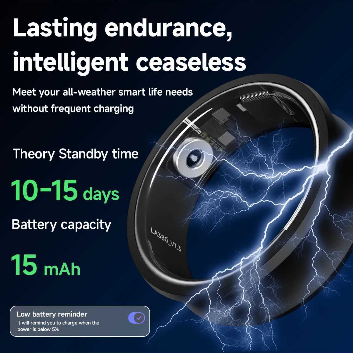 SIMSONLAB Smart Ring 5ATM Waterproof Sleep Monitoring Blood Pressure Monitoring Multi functional Exercise Pedometer W250225