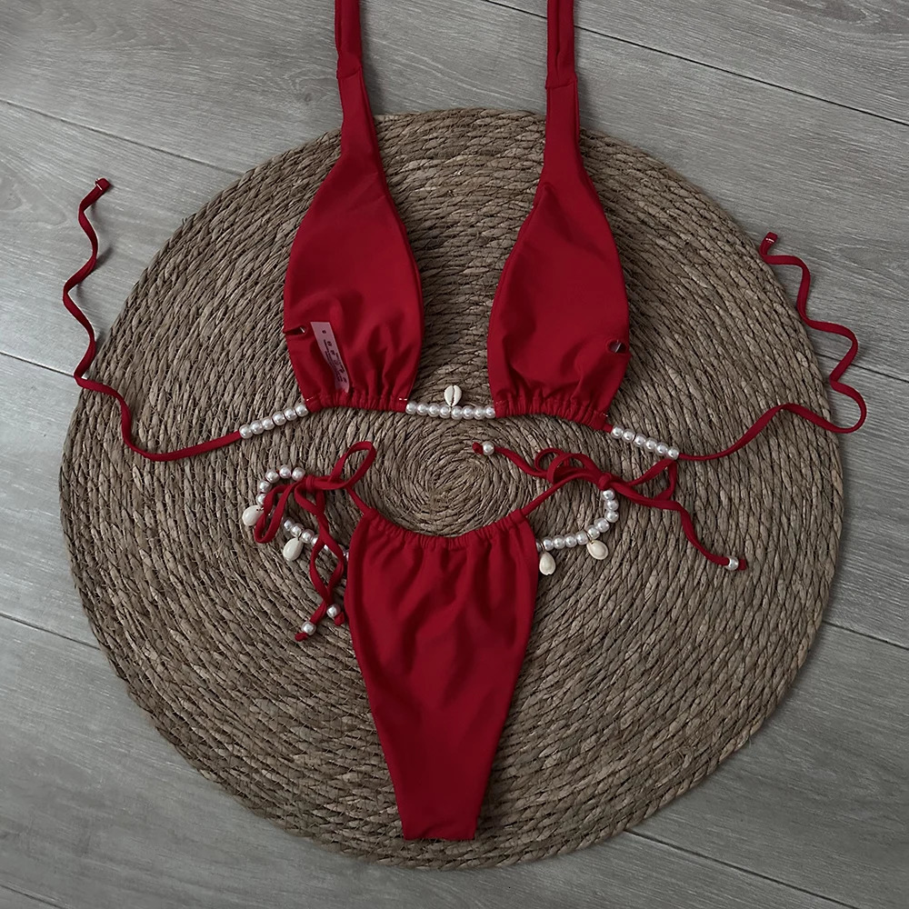 Sexy Micro Thong Bikini 2024 Women Swimsuit Female Swimwear Bikinis Set Brazilian Beach Wear Bathing Suit Biquini 250224