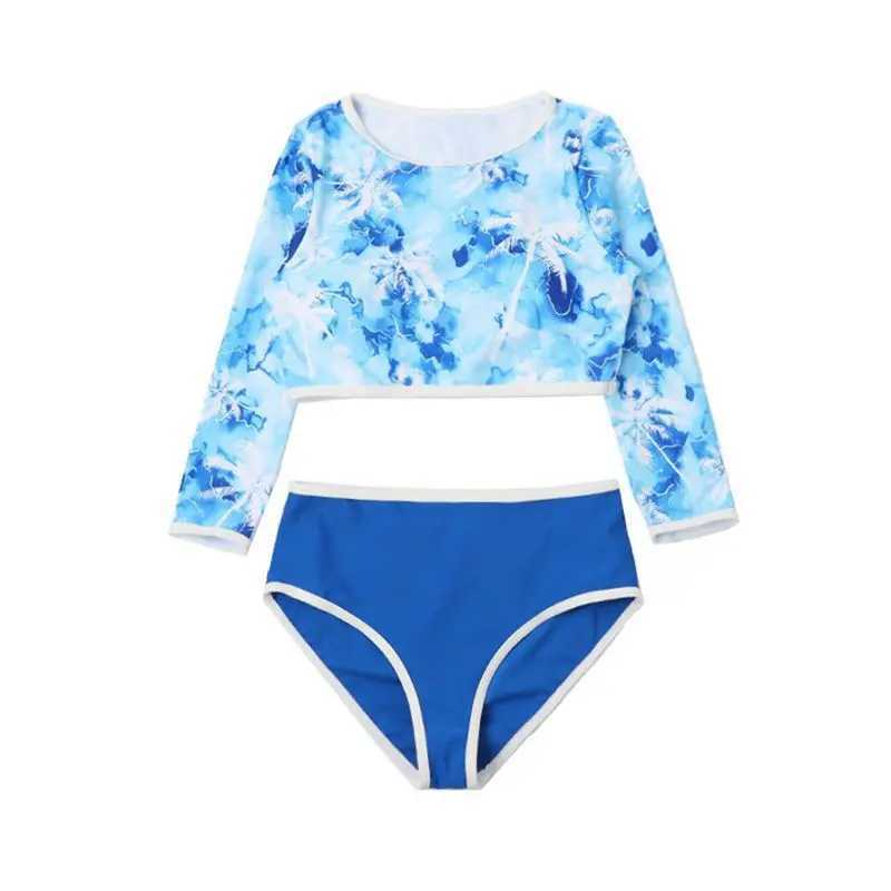 6-15 Years Children Girls Swimsuit Kids Swimwear Surfing Wear Sunscreen Quick Dry Swimwear Beach Wear X250224