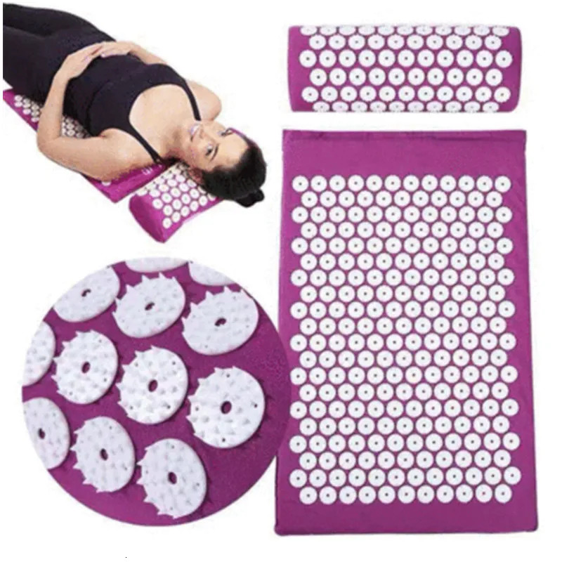 Non-Slip Massager Cushion acupressure Massage Yoga Mat Sets Spike Fitness Pilates Relieve Stress Back Pain Applicator kuznetsov 250221