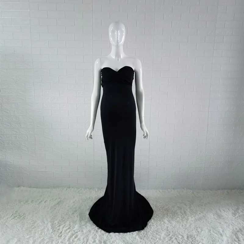 Stretchy Cotton Maternity Photography Dresses Off-the-shoulder Fitting Pregnant Woman Baby Shower Dresses Pregnancy Photo Shoot X250224