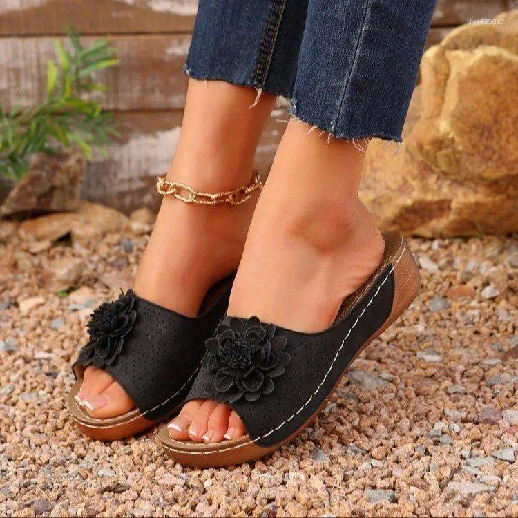 Slippers 2025 Summer Plus Size 36-43 wer Platform Non-slip Sandals Wedge Open Toe Hollow-out zhanyishengli