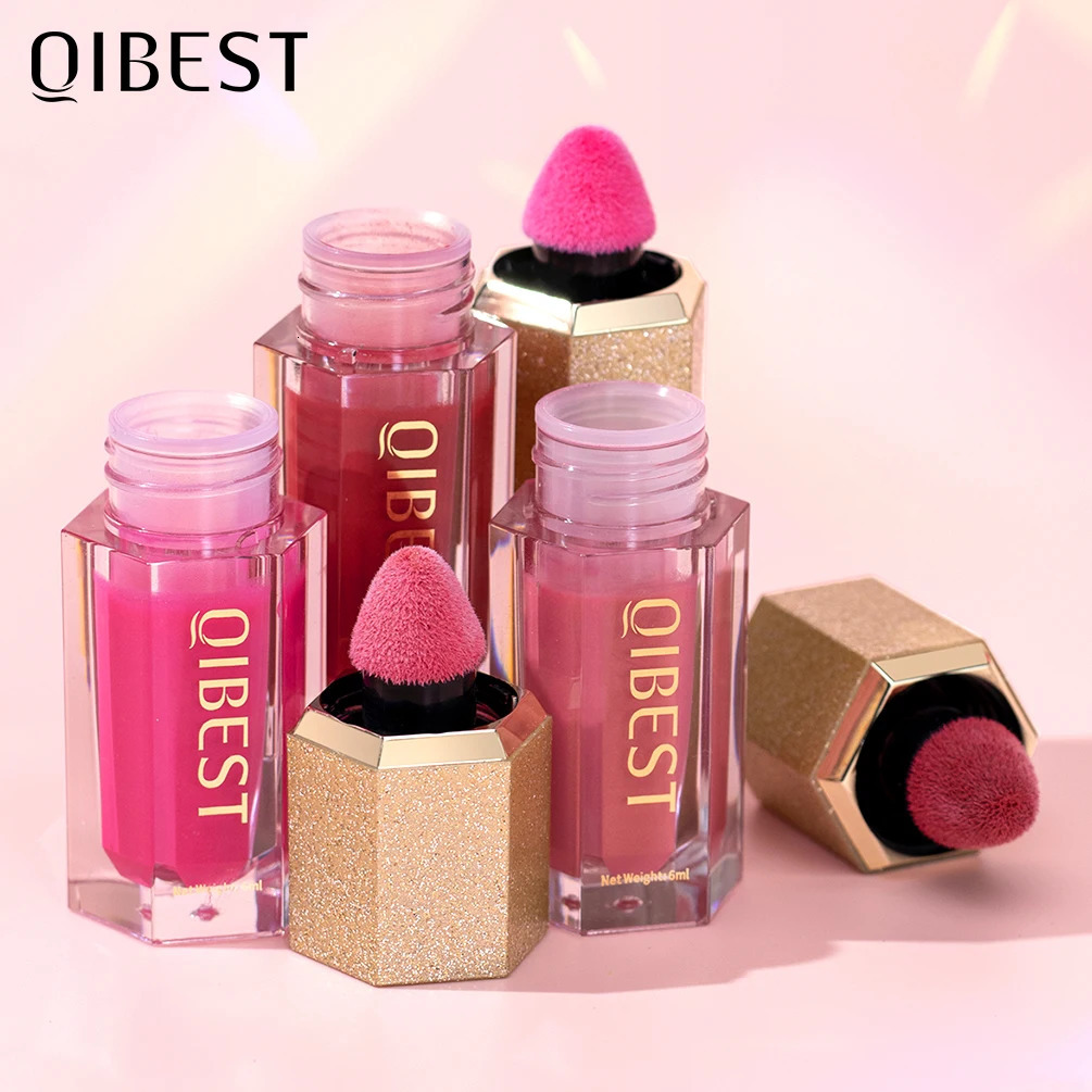 QI Liquid Face Blush Natural Smooth Cheek Rouge Peach Tint Blusher Long Lasting Waterproof Liquid Highlight Contour For Face 250224