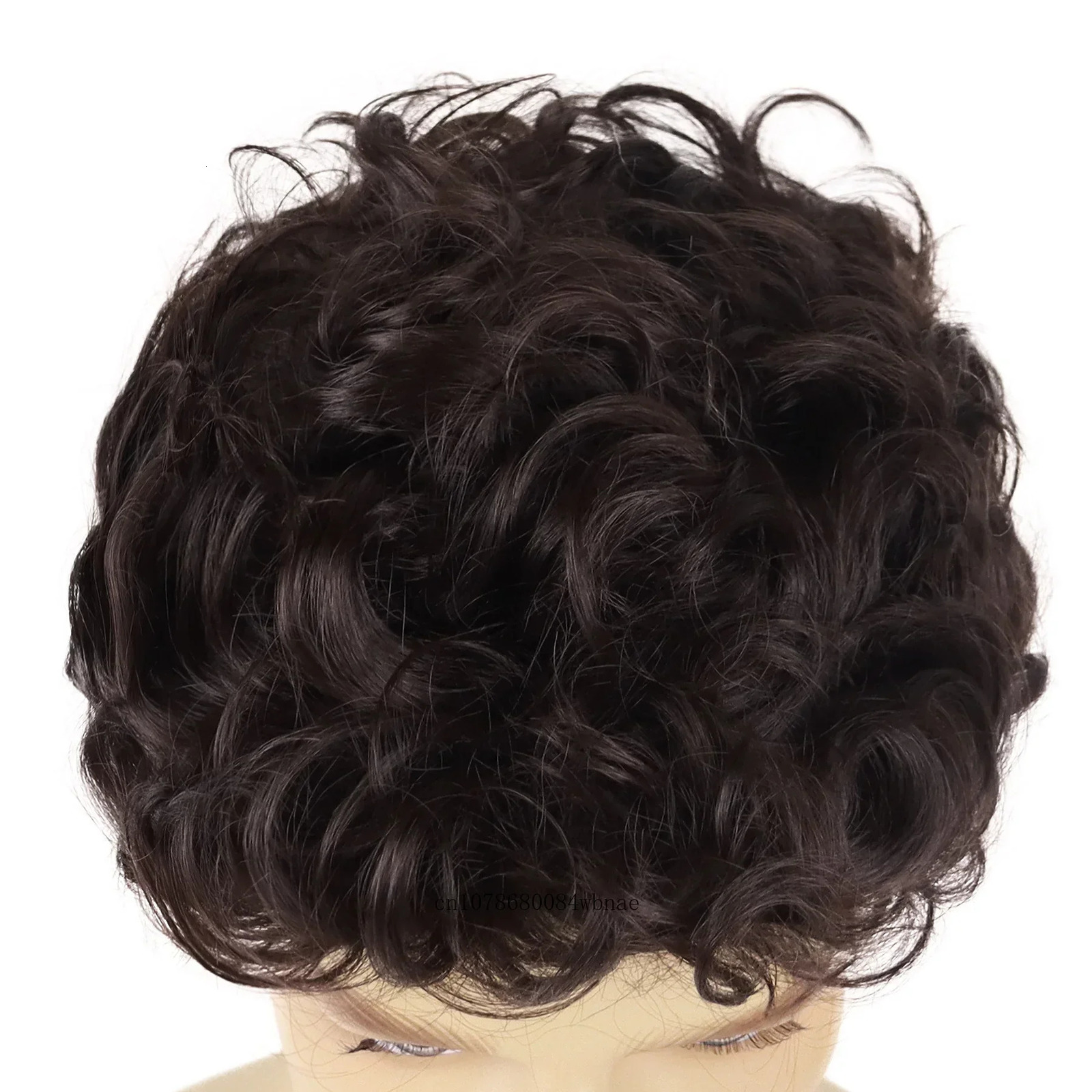 Male Wig Short Layered Synthetic Hair Brown Curly Wigs for Men Heat Resistant Natural Looking Daily Cosplay Costume Father Gifts 250224