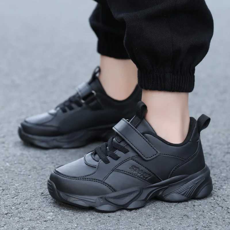 Children Shoes Kids Casual Sneakers Black Pu Leather Sports Shoes for Boy Girls White Shoes School Running Tennis Sneaker W250225