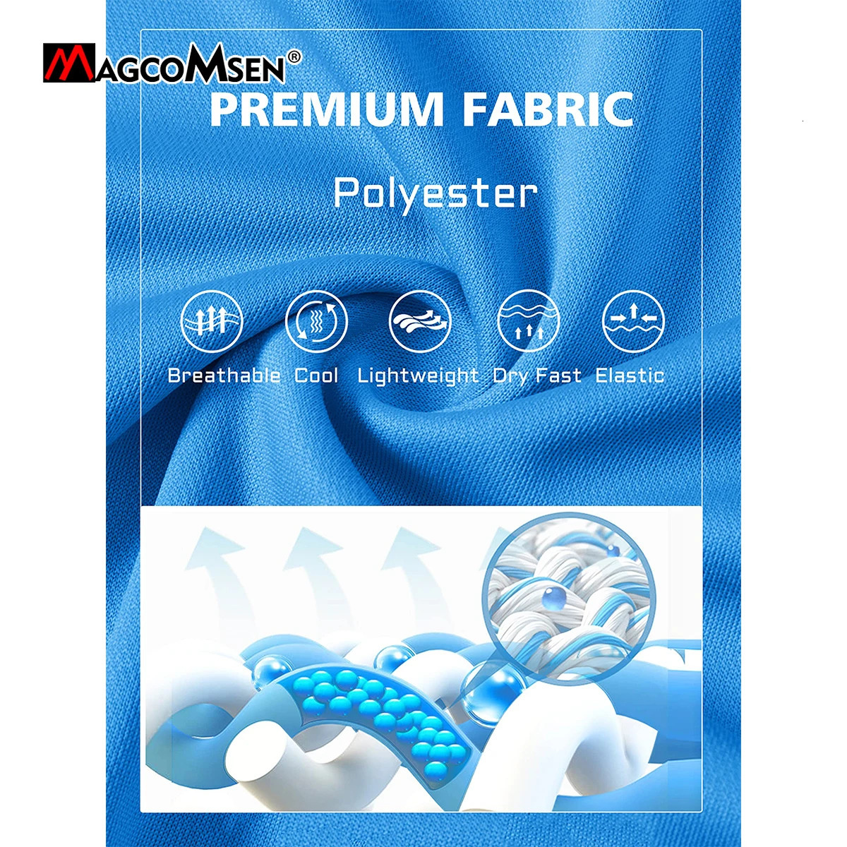 MAGCOMSEN Golf Polo T-shirts Mens Quick Dry T-shirt Sports Shirts Breathable Short Sleeves Pique Jersey Casual Classic Polos 250224