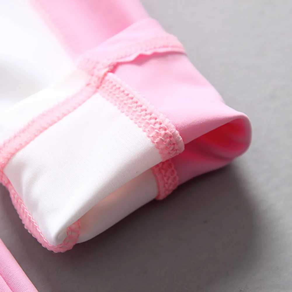 1-14Y Girls Swimwear Flower Children Two Pieces Rash Guard Full Sleeve Sun Protected Zipper Up Closure Separate Girls Swimsuits X250224