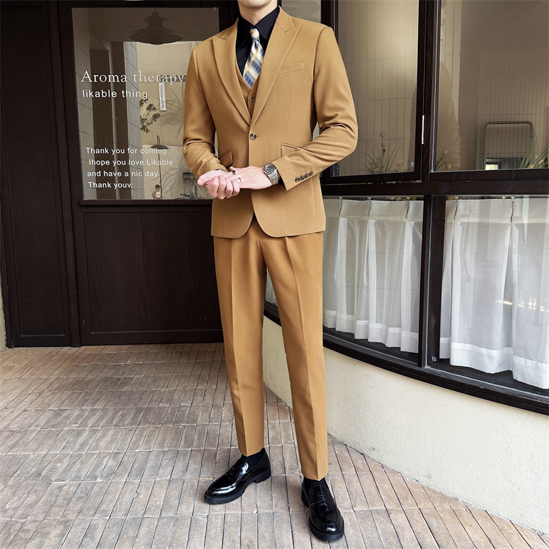 F2251Stylish Single-Layer Ice Silk Business Suit Jacket Suitable for Formal Settings