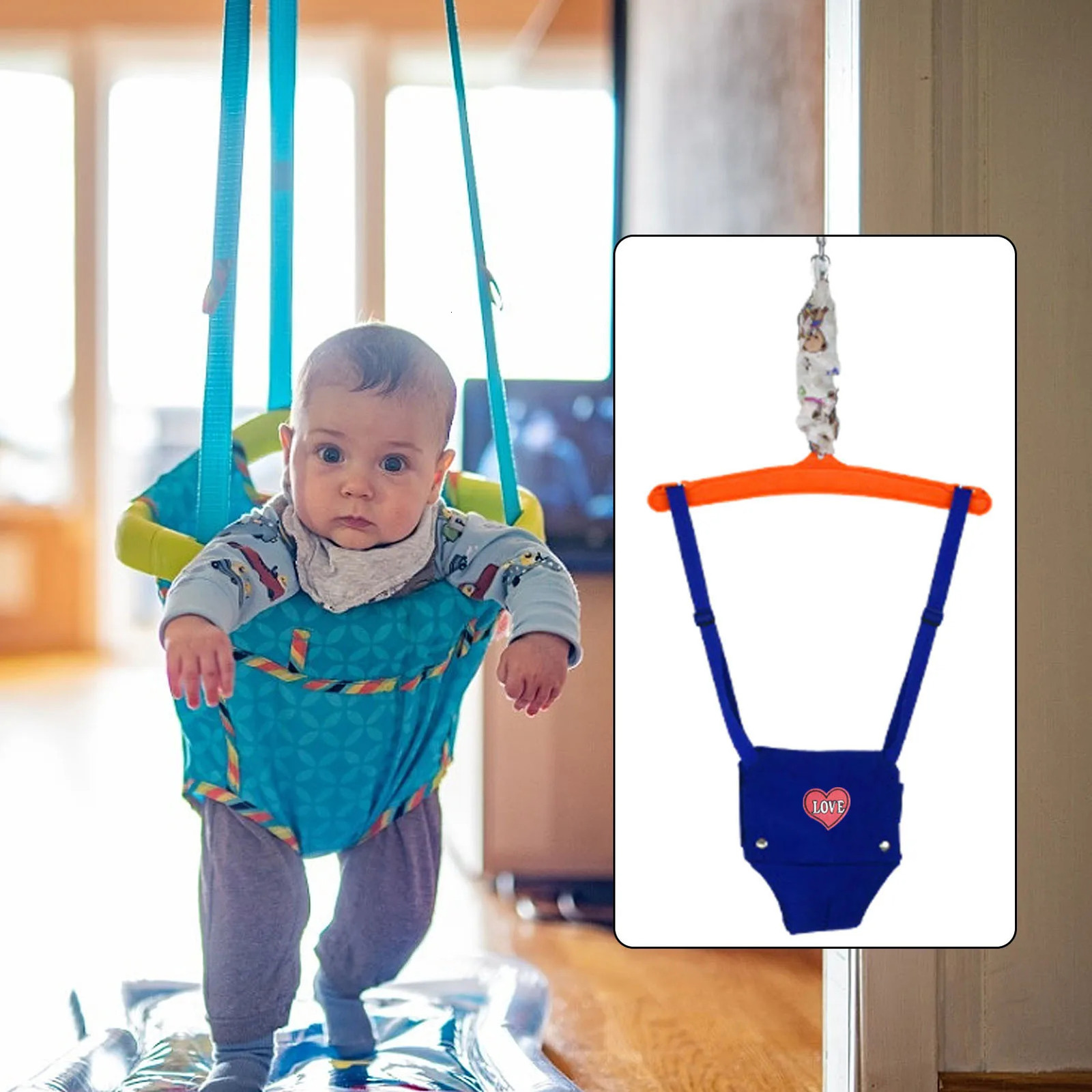 Baby Standing Door Jumper Exerciser Outdoor Baby Swing Bouncing Chair Sliding Adjustment Buckle Kids Jumping Hammock Seat 250224
