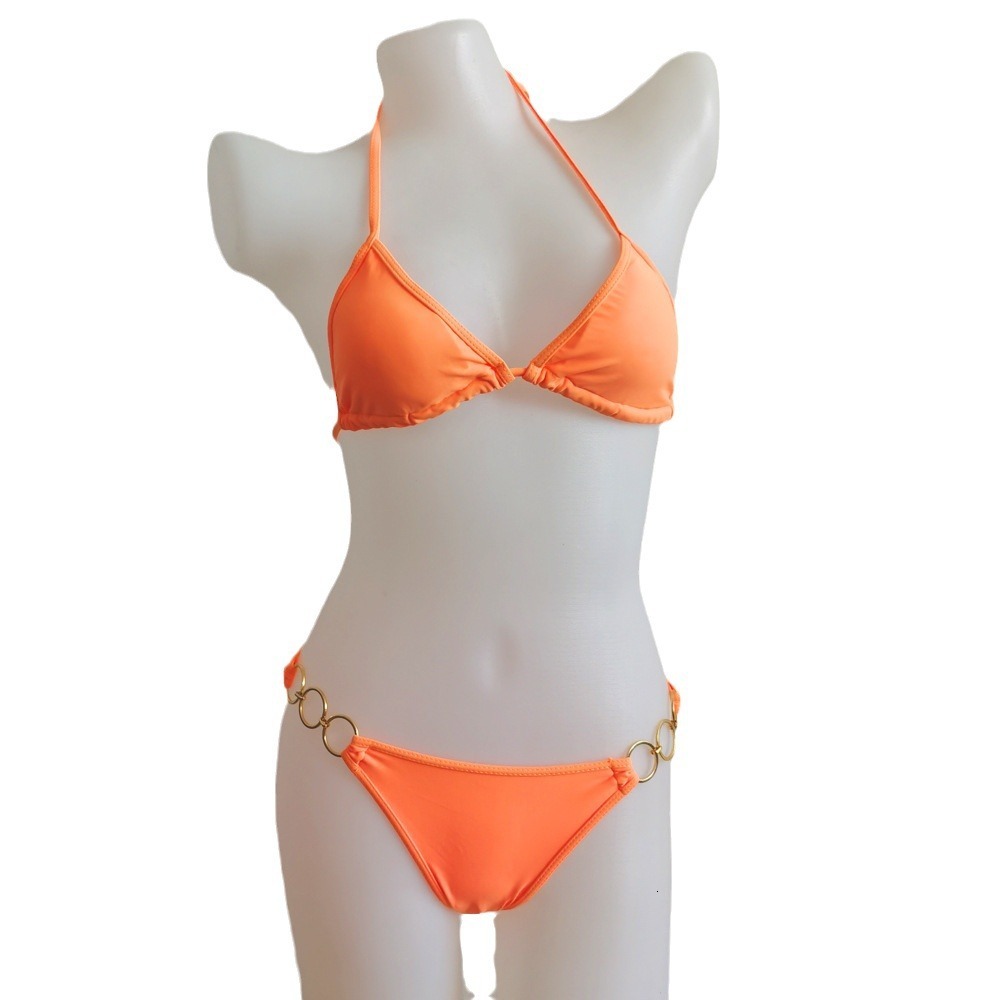 swimwear INS Orange Bikini Simple Circle Accessories High end Women's Beach Sexy Swimsuit