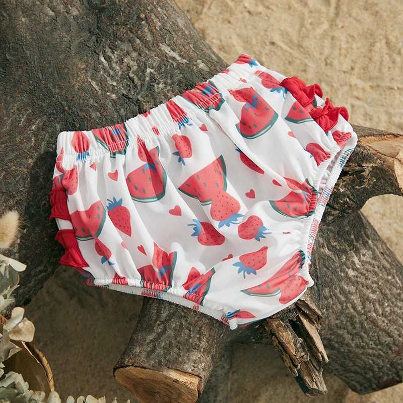 EWODOS 0-24Months Toddler Baby Girl 3pcs Swimsuits Summer Fruit Print Bandage Halter Sleeveless Tops Beach Shorts and Hat Sets X250224