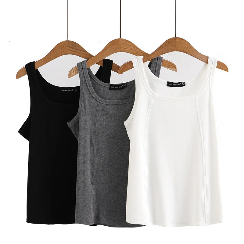 Plus Size Tank Top For Women Summer Solid Color Pullover Base Sleeveless Tee Oversized Curve Clothes S47-2313 250224