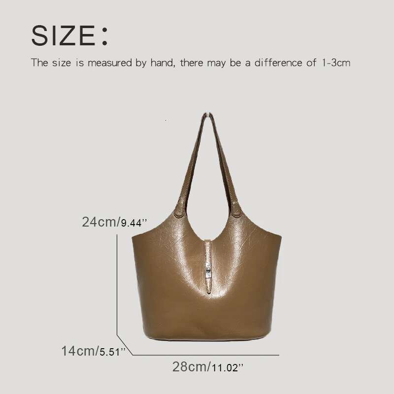 Classic Tote Bags For Women Designer Handbags Purse 2023 New PU Oil Wax Leather Lock Closure Decoration Underarm Shoulder