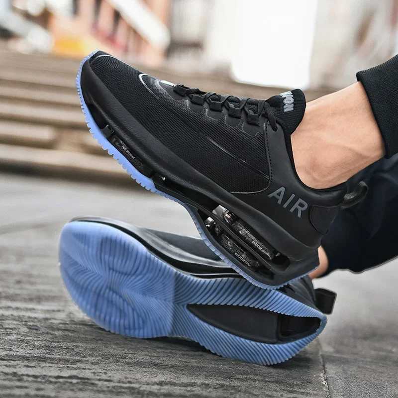 Breathable Men Running Shoes High Elasticity Air Cushion Gym Trainers Outdoor Sport Shoes Thick Sole Platform Jogging Sneakers X250224
