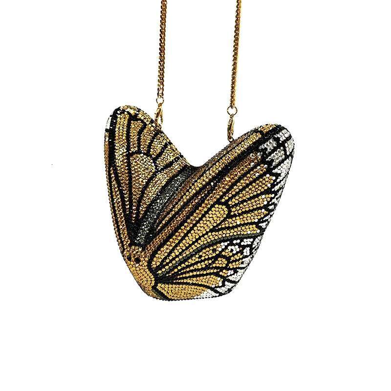 Classical Women Evening Party Purses Bridal Wedding Bag Vintage Butterfly Crystal Clutches Bags