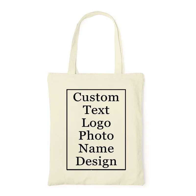 Customized Canvas Bags Shopper Shoulder Bag Big Women Designer Handbags Shopping Tote Casual Woman Grocery Customizable Fabric Z250224-1