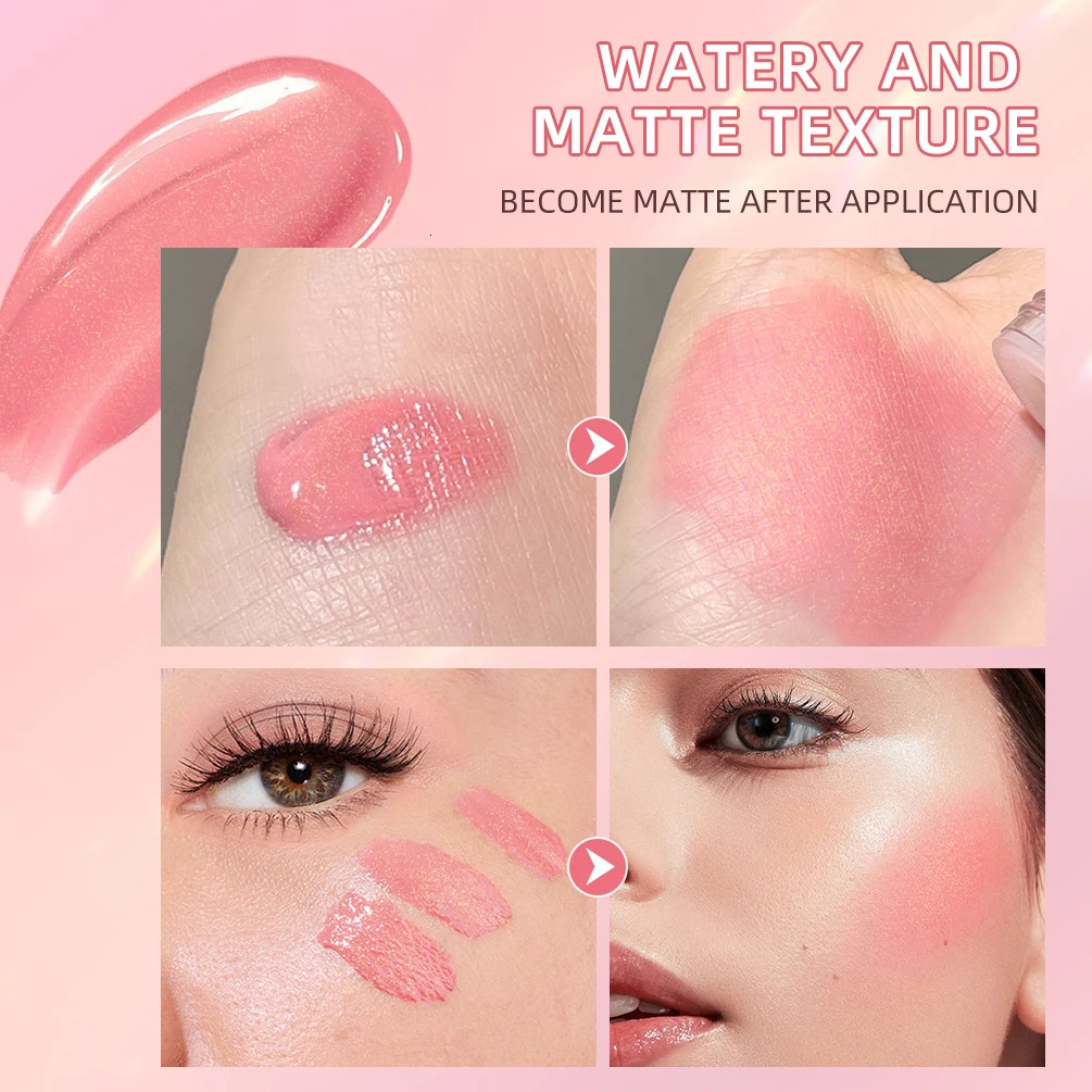 QI Liquid Face Blush Natural Smooth Cheek Rouge Peach Tint Blusher Long Lasting Waterproof Liquid Highlight Contour For Face 250224