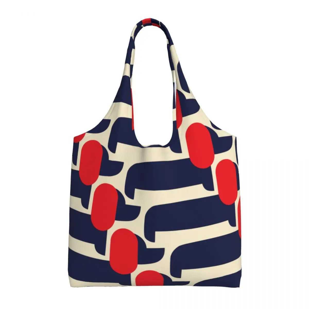 Custom Print Red Dog Show Shopping Tote Bags Reusable Orla Kiely Groceries Canvas Shopper Shoulder Bag Photography Handbags Z250224