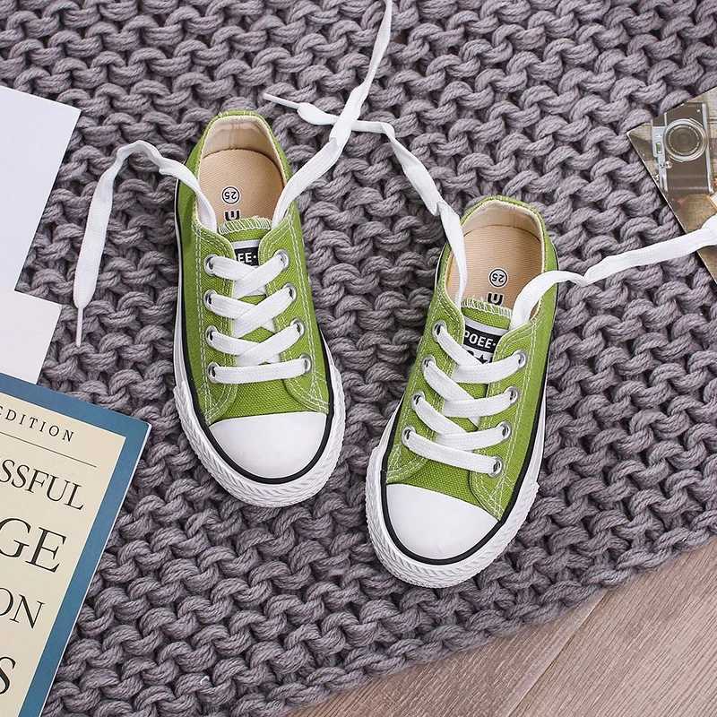 Children Canvas Shoes Spring Green Baby Soft Casual Sneakers Kindergarten White Shoes Boys Girls Candy Color Canvas Shoes X250224