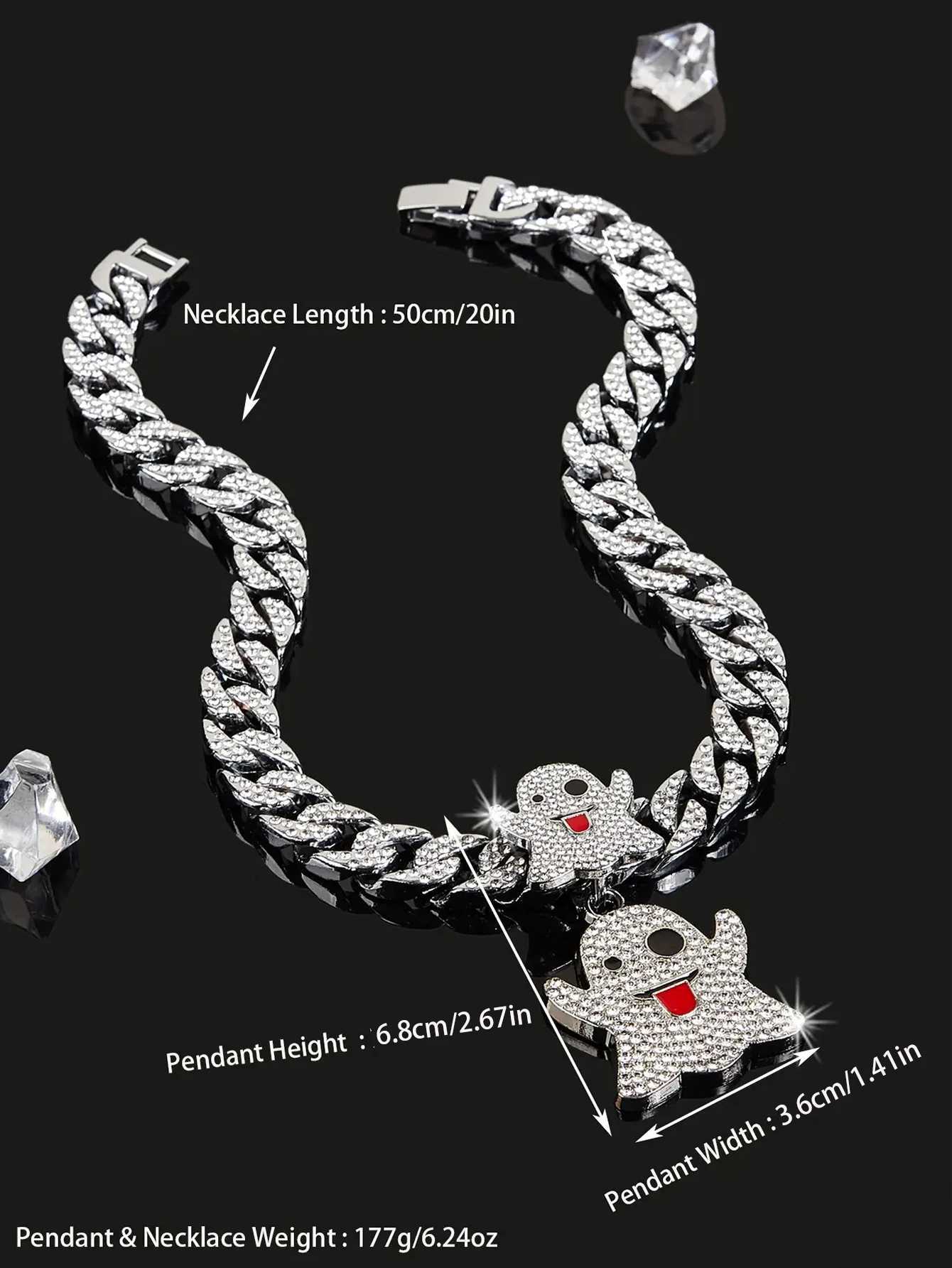 Hip hop style mischievous pendant rap popular pendant mens necklace Cuban chain necklace summer fashion jewelry X250224