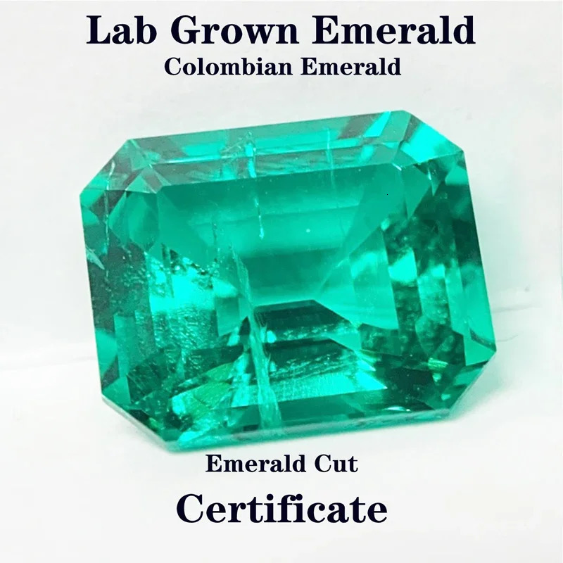 Lab Grown Columbia Emerald 10x12mm Emerald Cut Charms Gemstone Advanced DIY Jewelry Rings Earrings Making Certificate 250222
