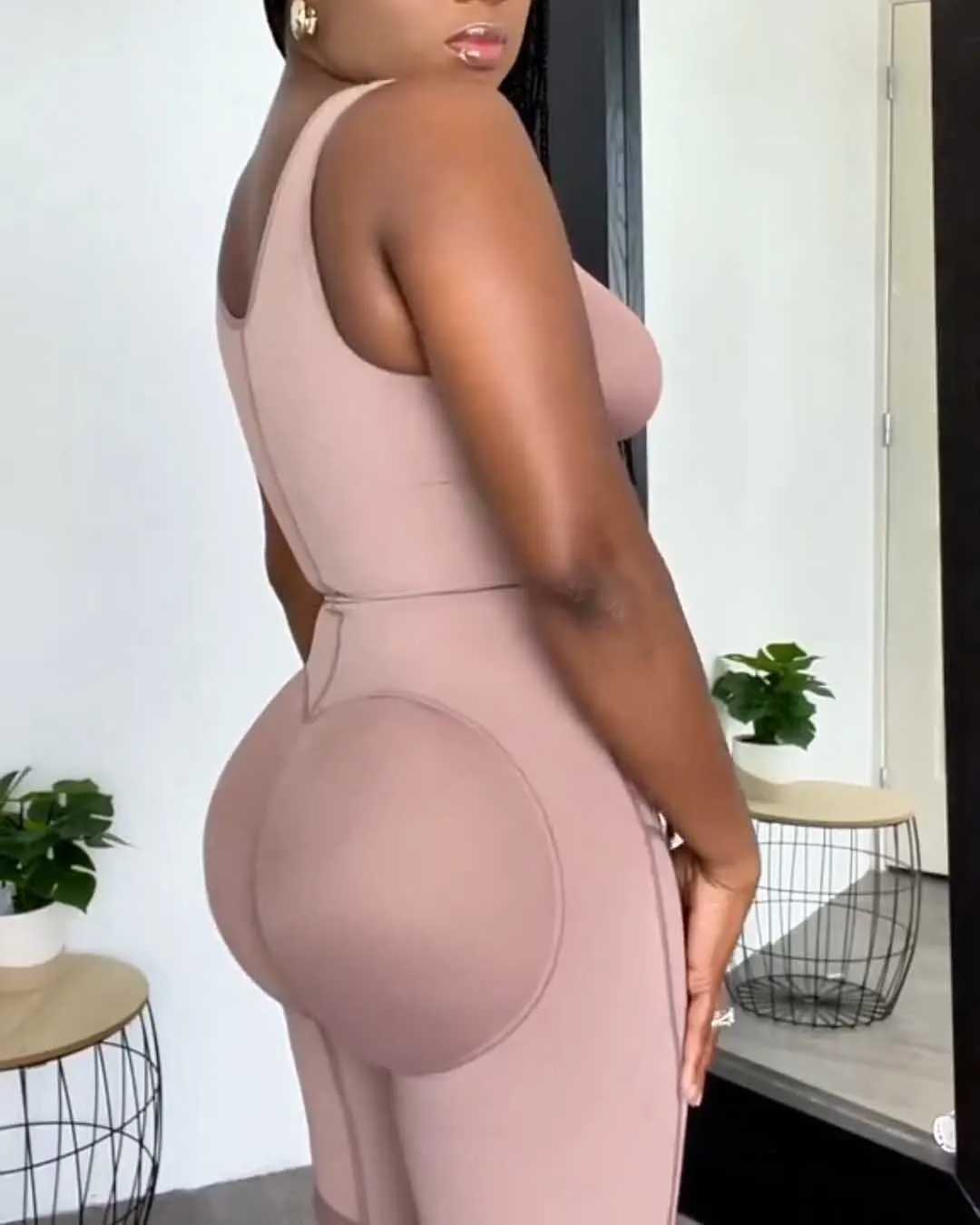 Full Body Tummy Control Shapewear Women Postoperative Girdle White with Adjustable Frontal Exit Style M250225