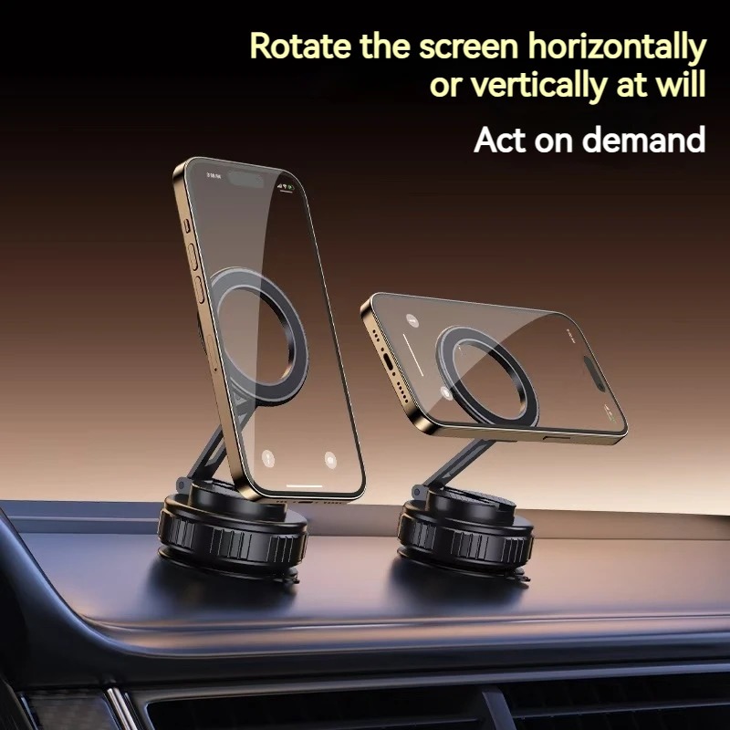 Metal Universal Vacuum Magnetic Car Phone Holder Mount Adjustable Suction Foldable Phone Stand for Gym Bath Shower Home