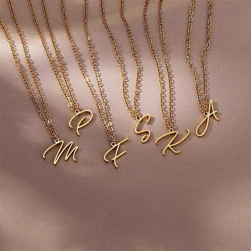 Initial Letter Necklace for Wen Stainless Steel Capital Alphabet Pendant Necklaces 2024 Trend Couple Wedding Jewelry collar X250224