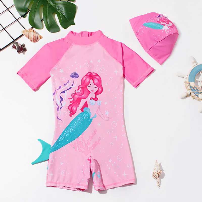 Childrens swimming costume girls one-piece mermaid swimsuit cartoon baby quick drying one-piece swimsuit X250224