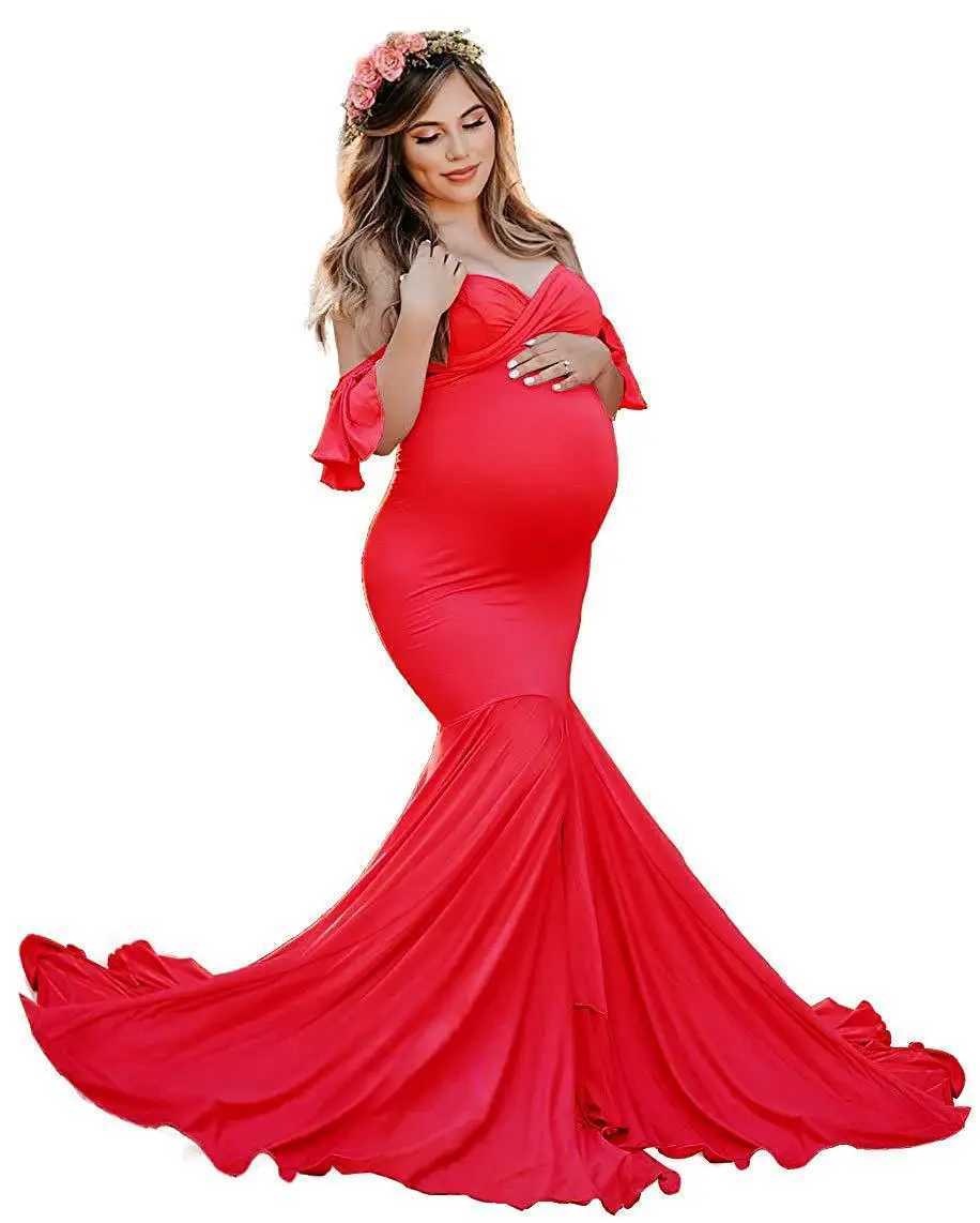 Maternity Gown For Photo Shoots Cute Sexy Maternity Dresses Photography Props 2022 Women Pregnancy Dress Plus Size X250224