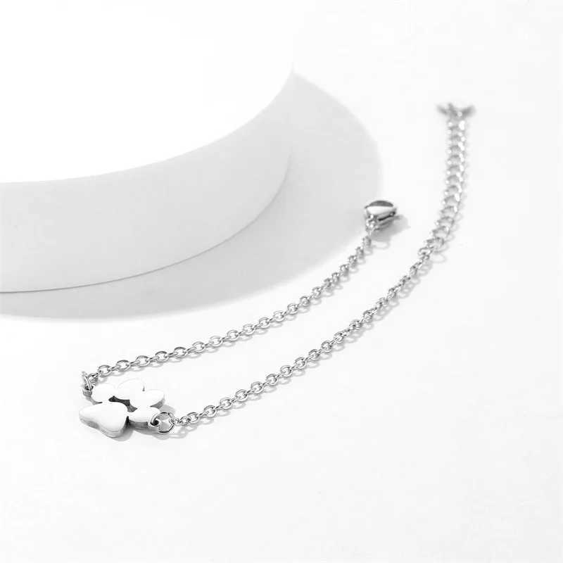 Stainless Steel Pet P Footprint Bracelets Shellhards Cute Animal Tassut Cat Dog P Charm Bracelet for Women Popular braceletsXJ250225