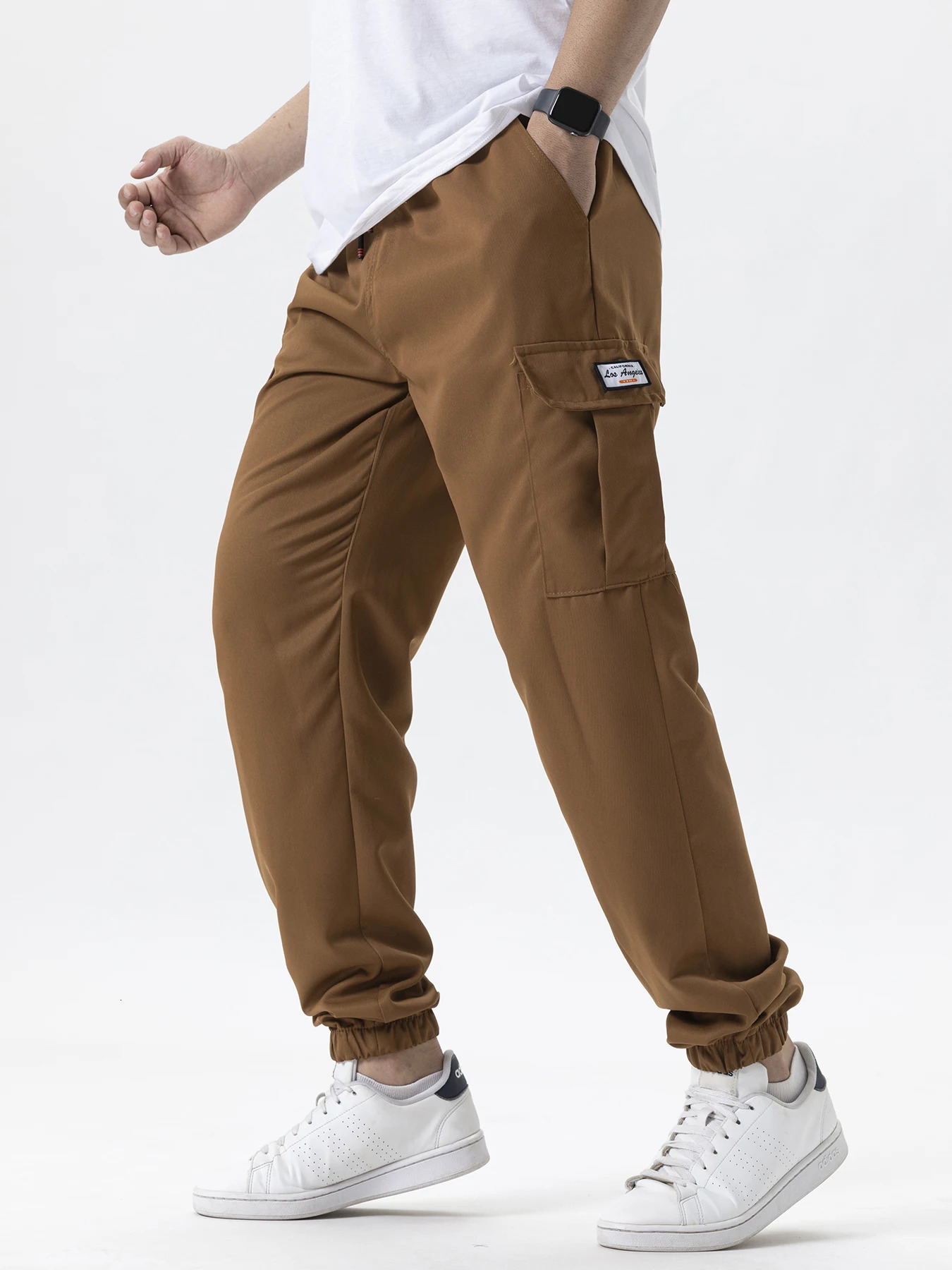 Mens Cargo Pants Thin Trousers Outdoor Casual Wearable Running Cycling Multi-pocket Workwear Pants Sweatpants 250225