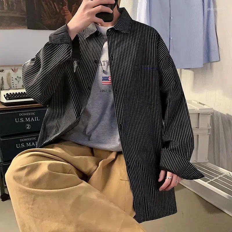 Men's T Shirts Long-sleeved Shirt Men Loose Trendy Brand Lapel Casual Couple Jacket