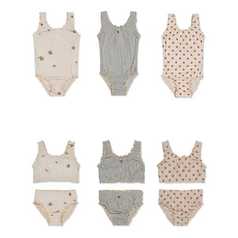 Baby Girls Sunscreen Swimwear Girls Swimwear Quick Drying Bikini Two Pieces Bebe Swimwear Kids Swimwear X250224