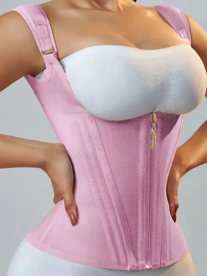 Fajas Colombianas Body Shaper Shapewear Women Vest Tops Double Compression Waist Trainer Corset Adjustable Waist Girdle Wrap 250224