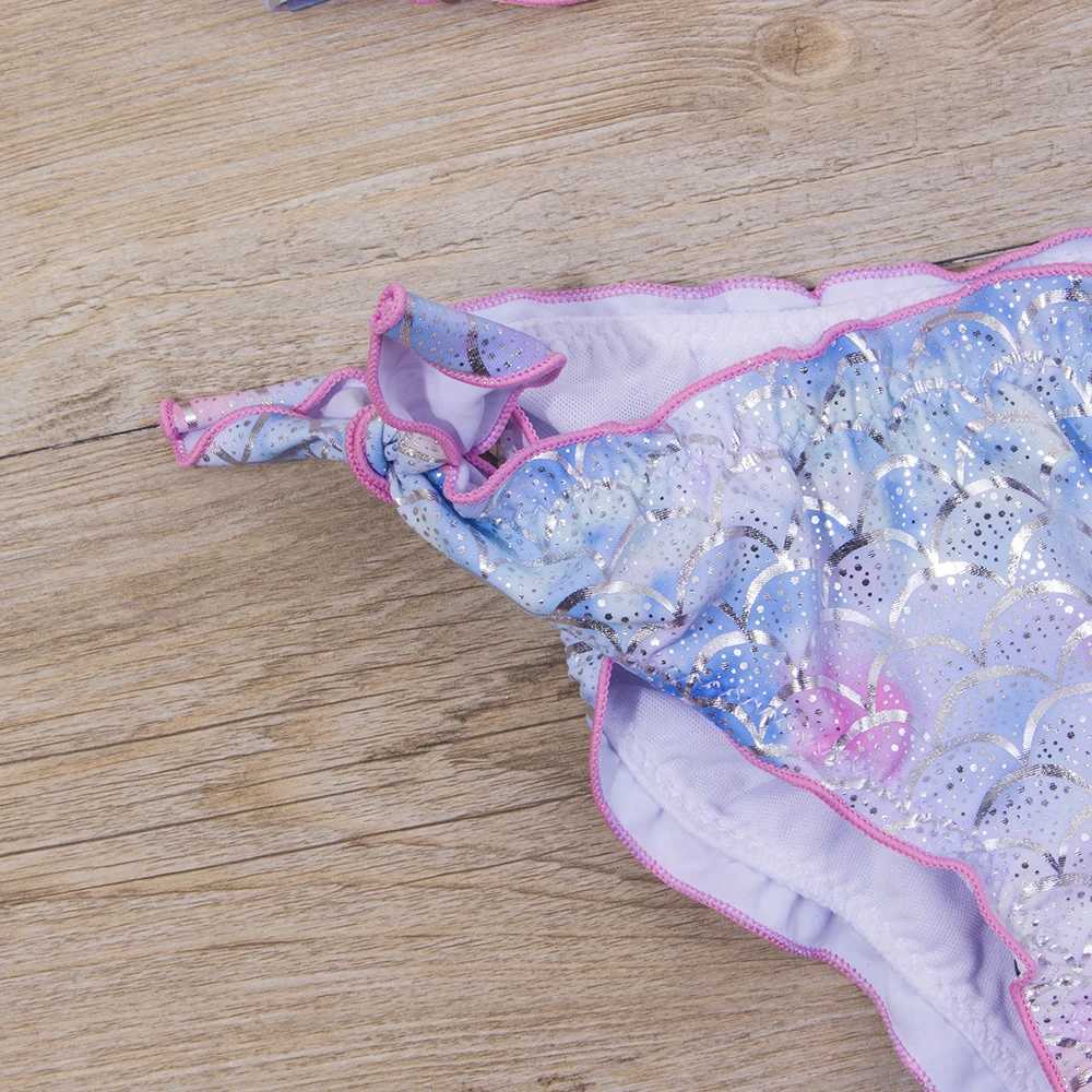 Sequined Mermaid scales Girl Swimsuit Kids Teenage Girl Bikini Set Two Piece Childrens Swimwear Girls Bathing Suit Beachwear X250224