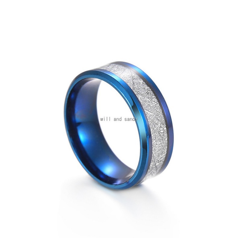 Ice Silk Foil Stainless Steel Ring Band Finger for Men Rings for Women Hip Hop Jewelry Fashion Will and Sandy