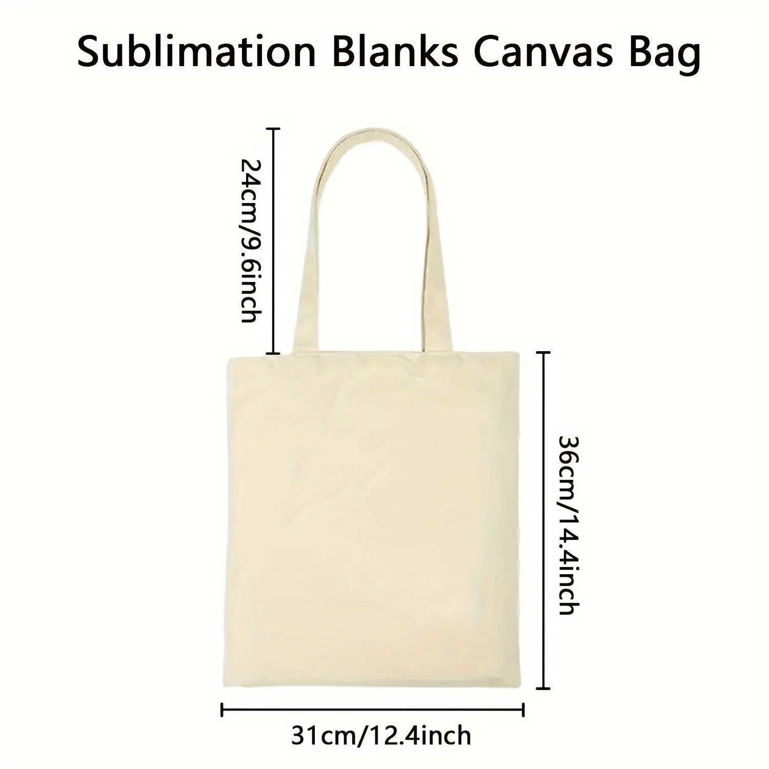12pcs Sublimation Blanks Tote Bags Reusable Grocery Bags DIY Heat Transfer Canvas Cosmetic Makeup Bags for Craft Gift Z250224